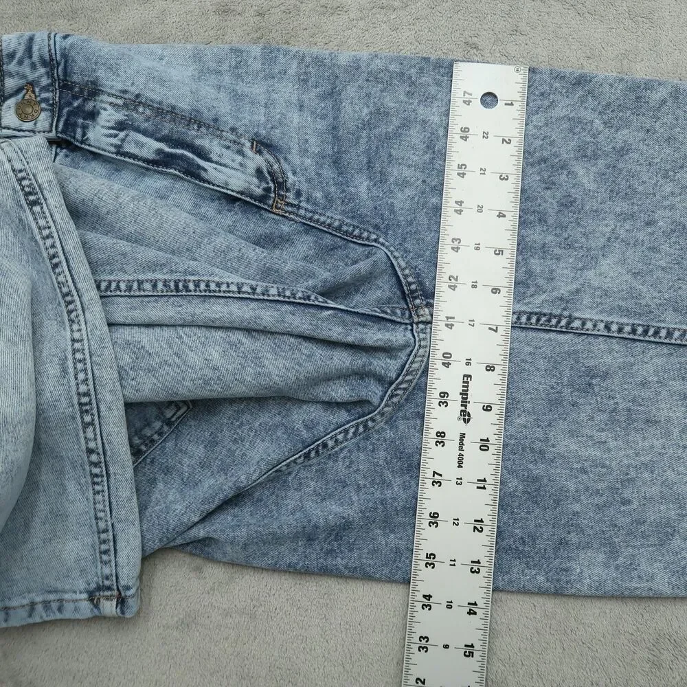 DKNY Jeans Women's Size 32 Blue High-Rise Wide-Leg Denim Pants 30.5